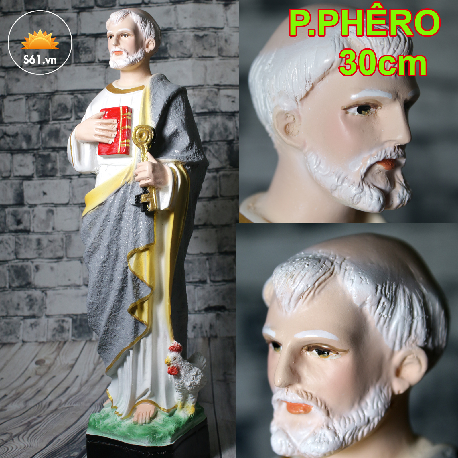 Tượng thánh phêro cao cấp loại tượng công giáo siêu bền không bong tróc 30cm PPHERO