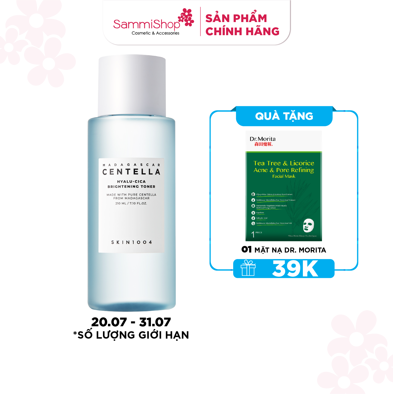 Nước hoa hồng làm dịu và cấp ẩm cho da Skin1004 Madagascar Centella Hyalu-cica Brightening Toner 210ml