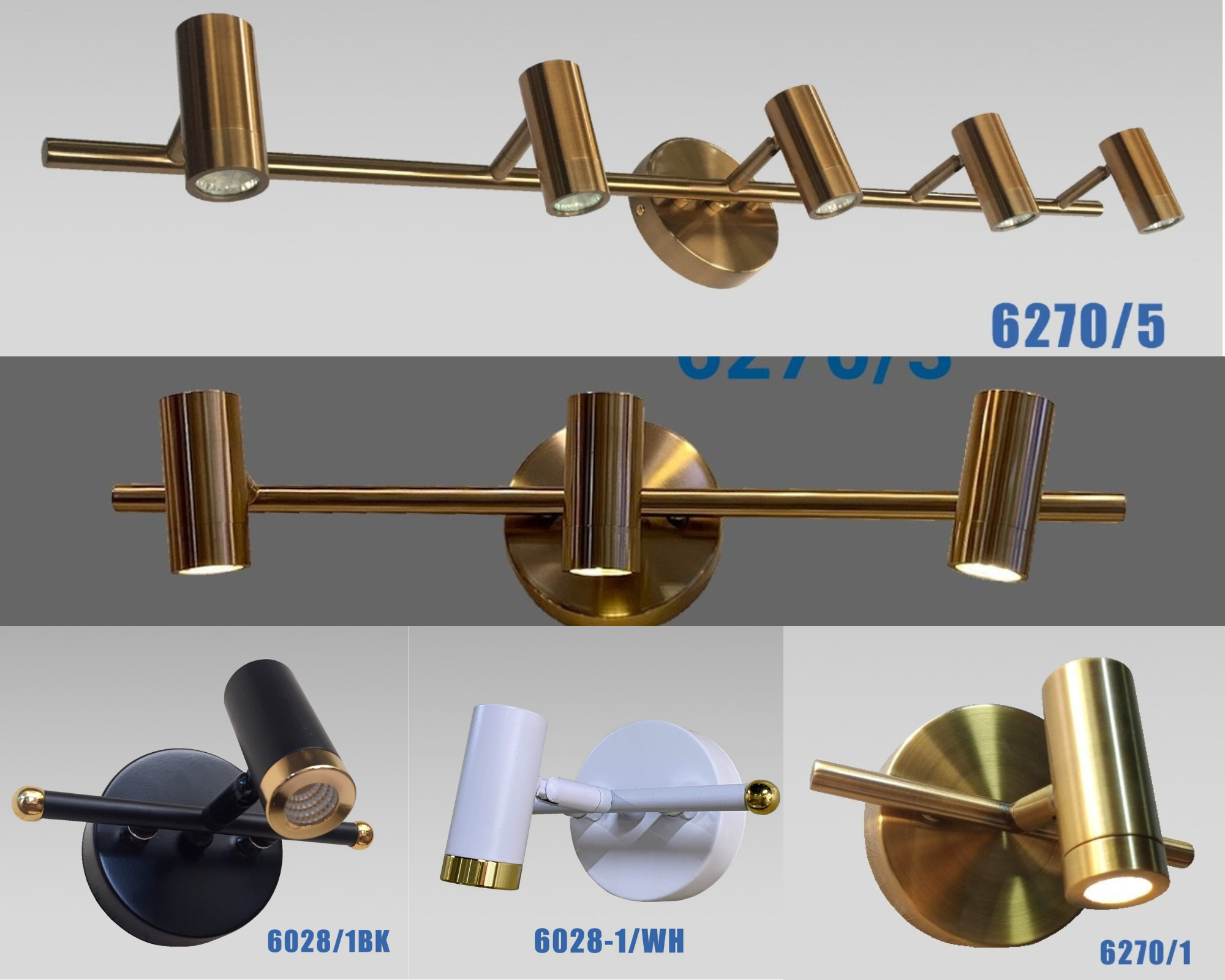 Đèn soi tranh - 3 đèn chiếu sáng thân đồng 6028-1 3w 6028-3 15w - 3268-3 9w ánh sáng vàng - điều chỉnh được góc chiếu - bảo hành 12 tháng