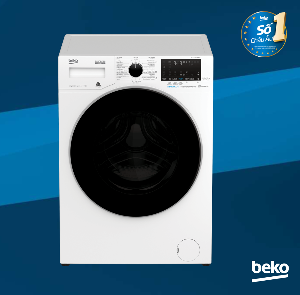 [Trả góp 0%]Máy giặt Beko Inverter 10kg WCV10649XWST
