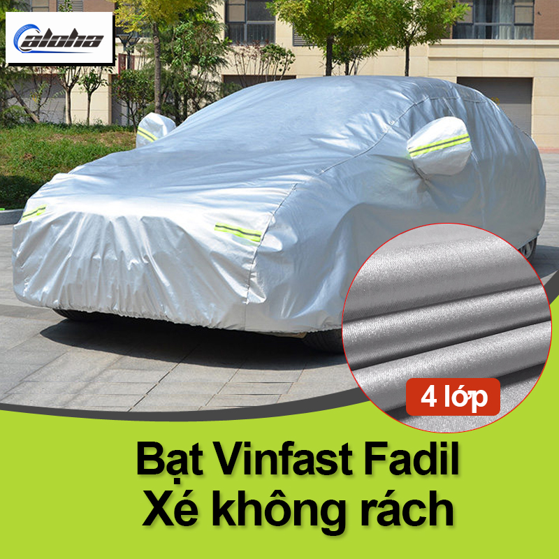 [ VINFAST FADIL ] Bạt Phủ xe ô tô Vinfast fadil, Bạt phủ xe hơi - áo trùm che phủ xe hơi nhôm bạc 4