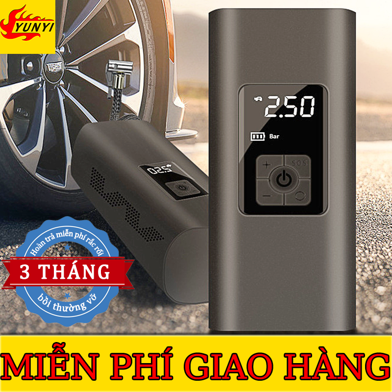 Bơm lốp ô tô không dây,Bơm lốp xe máy bằng điện,Máy bơm hơi mini 12v,Bơm xe máy không dây tự động,kiêm sạc dự phòng