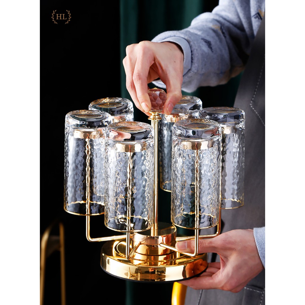 Giá úp cốc xoay 360 độ | úp cốc inox xoay