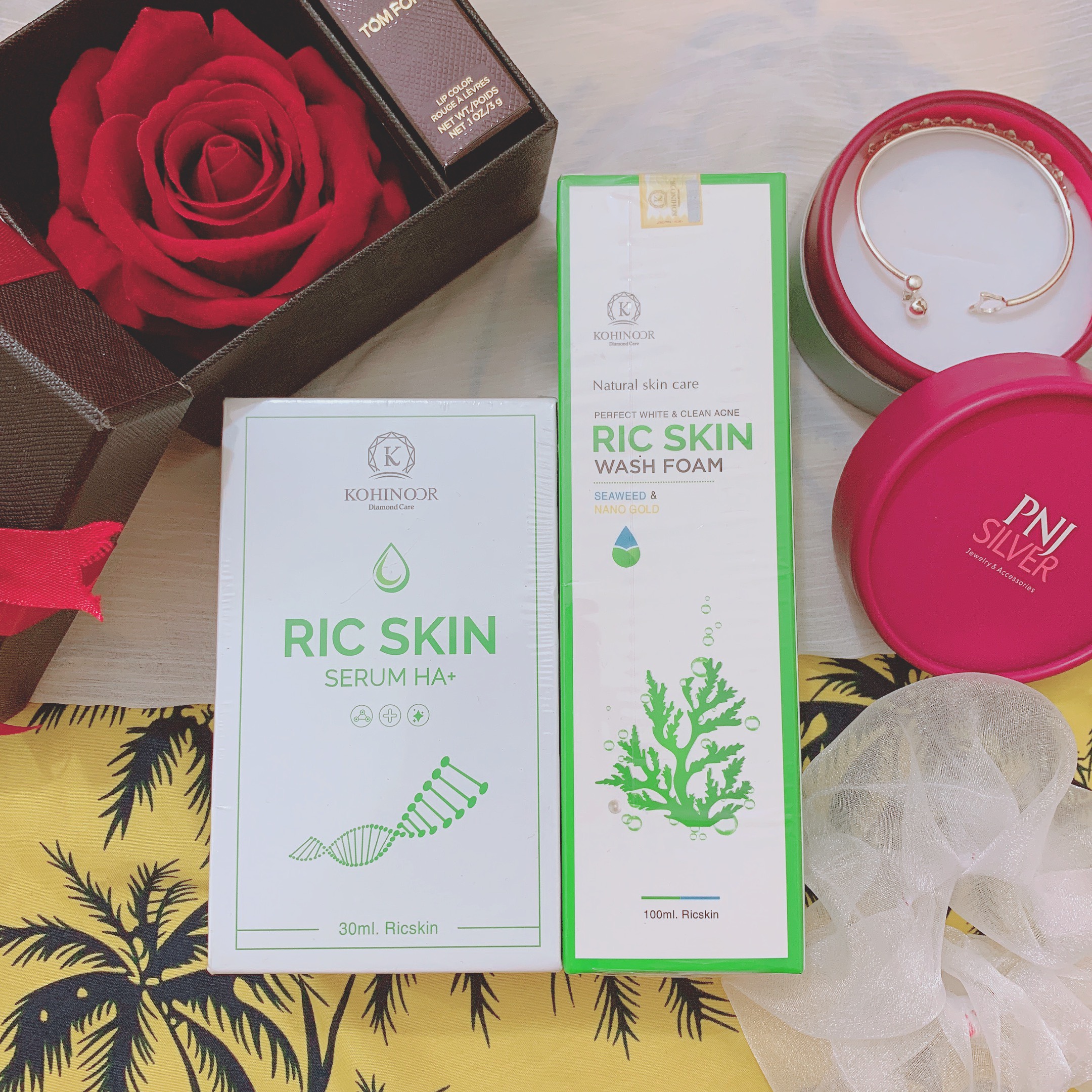 Combo Ric Skin làm sạch mụn, thâm nám, dưỡng trắng da