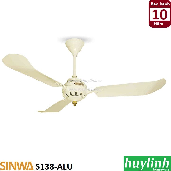 Quạt trần kiểu cổ điển sinwa s138-alu - 3 cánh