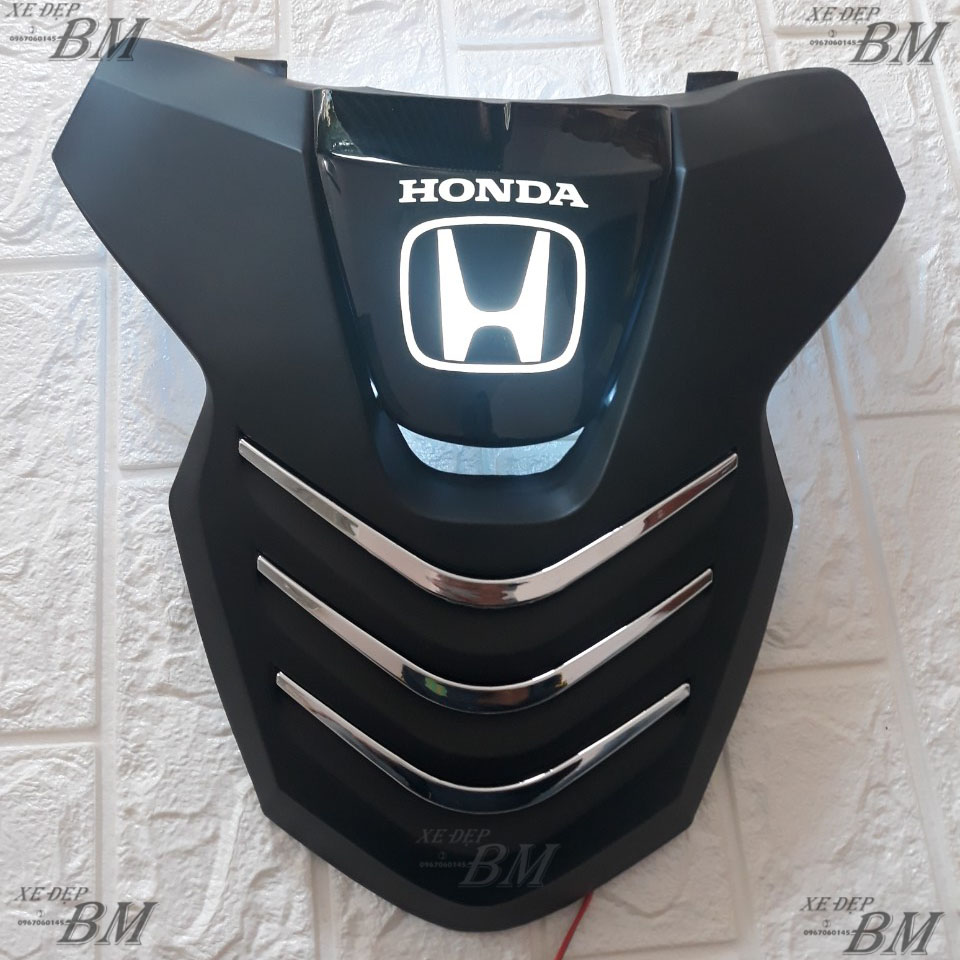 mặt nạ sh 3 sọc đen nhám độ led honda