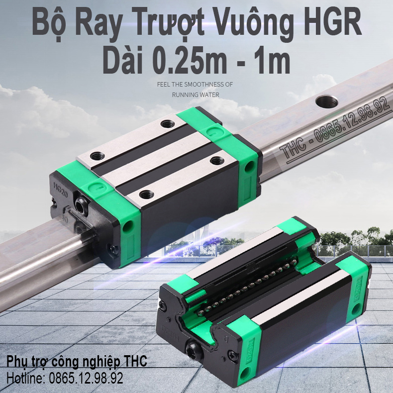 Thanh ray trượt vuông hgr15 20 25 dẫn hướng cnc chính xác chất lượng cao