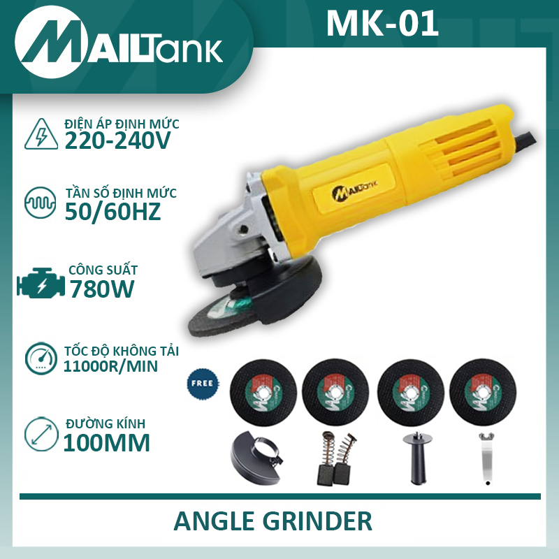 Máy mài mailtank mk01 máy mài đa năng 780w lõi đồng 100% máy mài cầm tay cao cấp máy mài góc máy mài đá tặng 4 đĩa cắt