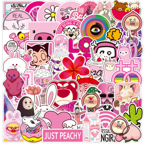 Sticker Icon hồng hình dán decal dán xe laptop nón bảo hiểm trang trí chống thấm nước