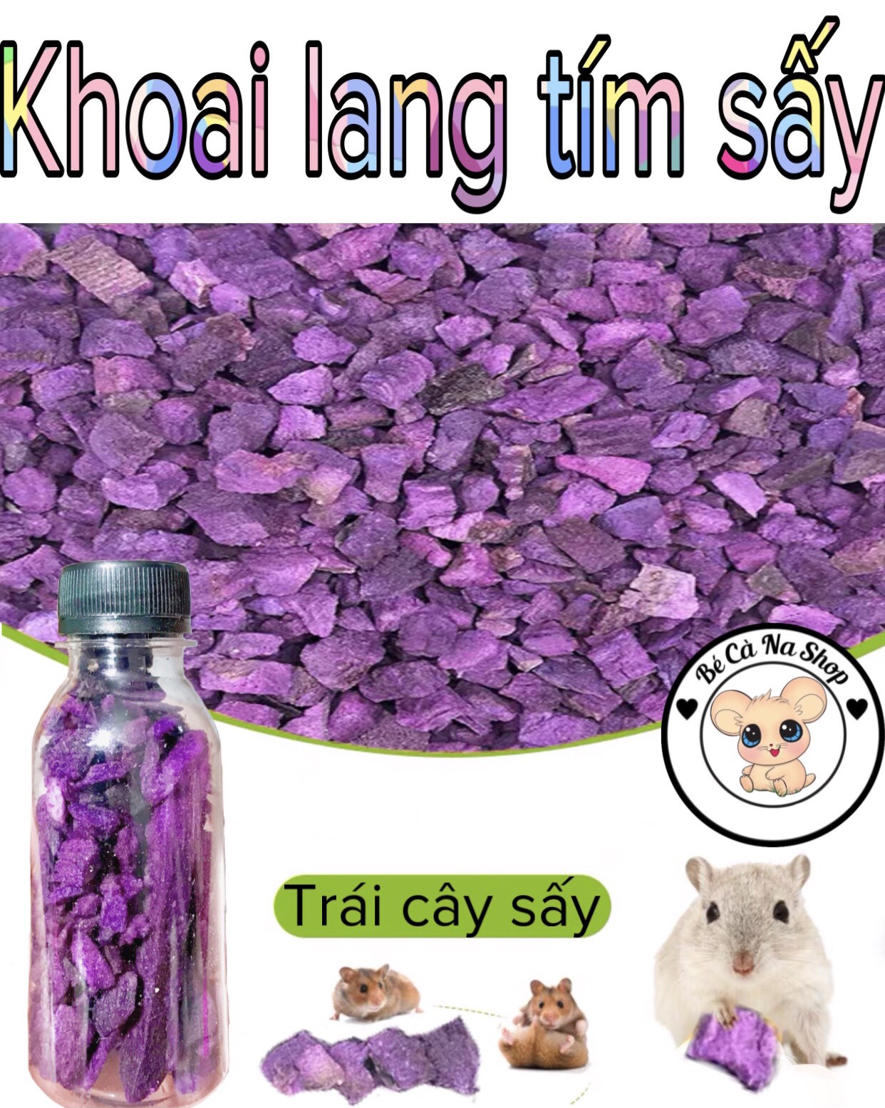Khoai lang tím sấy thức ăn trái cây cho hamster , thỏ bọ sóc...