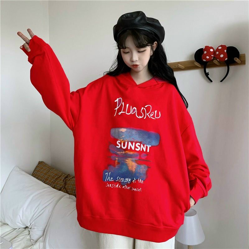 [FREESHIP TOÀN QUỐC] Áo khoác nữ fomr rộng Hàn Quốc, áo hoodie nữ form rộng có dây kéo đi học