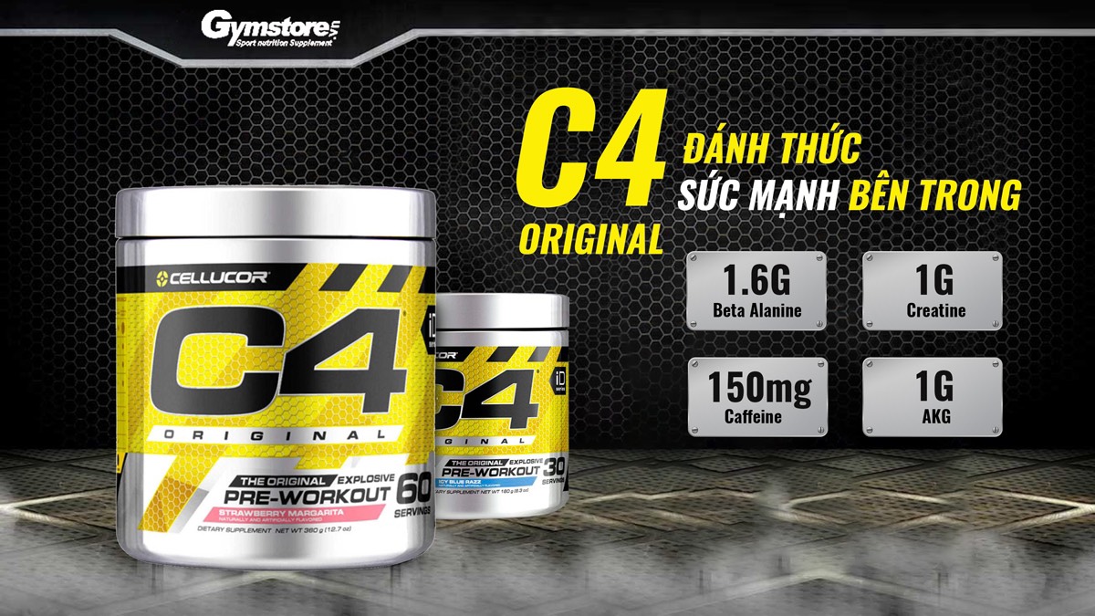 PRE WORKOUT C4 - 60 serving Hỗ trợ tăng sức mạnh C4 Cellucor ( 60 Lần dùng )