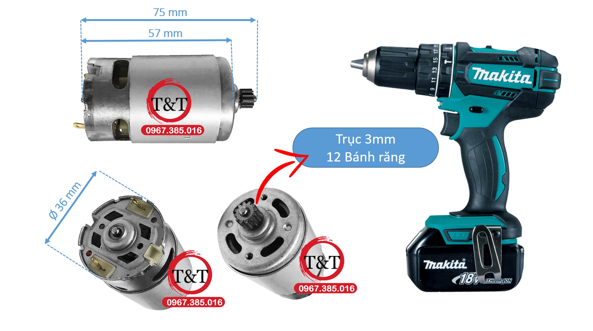 [HCM]Motor máy khoan pin 21V