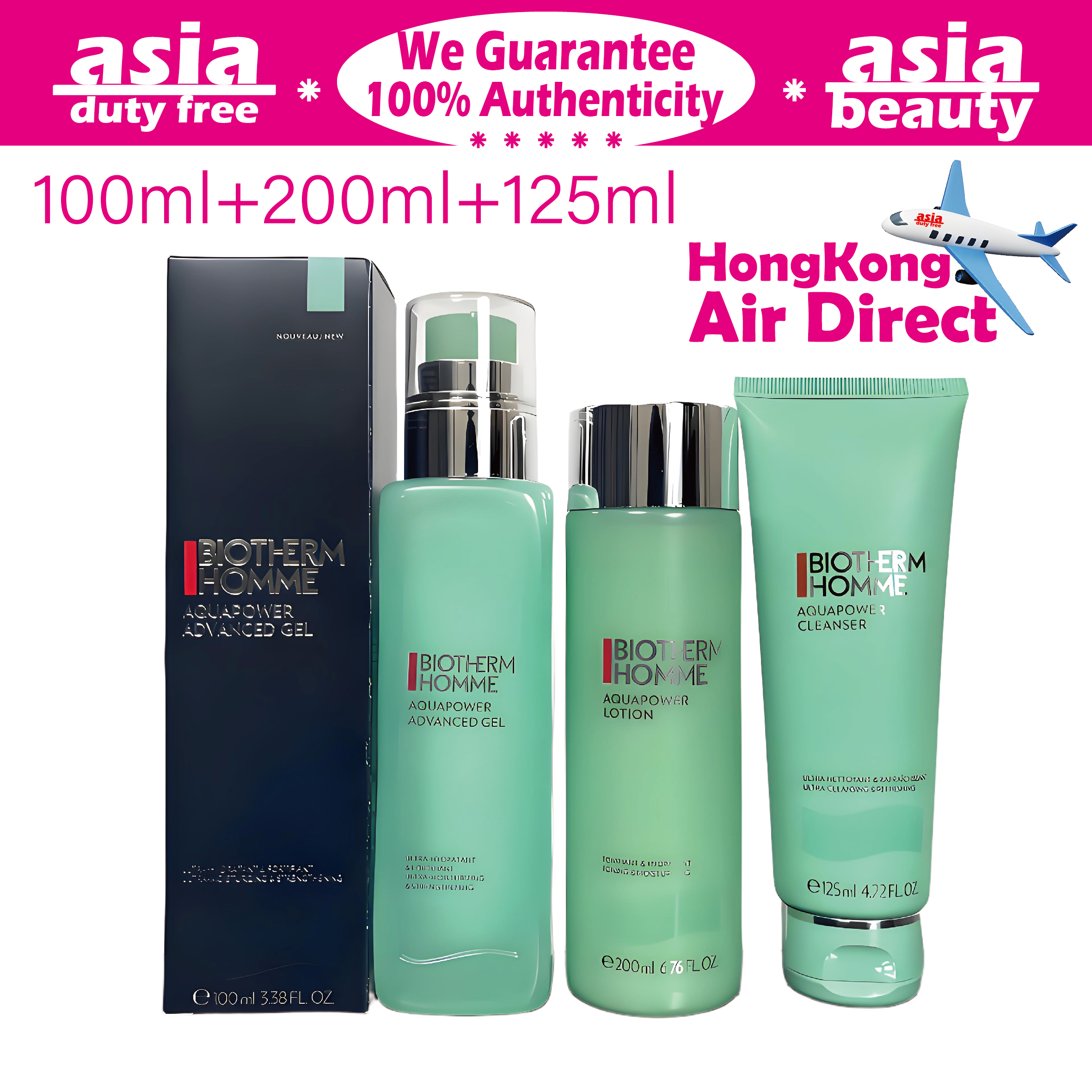 Bộ Chăm Sóc Da Nam Biotherm Hydro-Dynamic: Sữa Rửa Mặt 125ml + Toner 200ml + Lotion 100ml, Dưỡng Ẩm Kháng Dầu, Tặng Người Yêu Chồng, Kèm Túi Giữ Hàng Thương Hiệu
