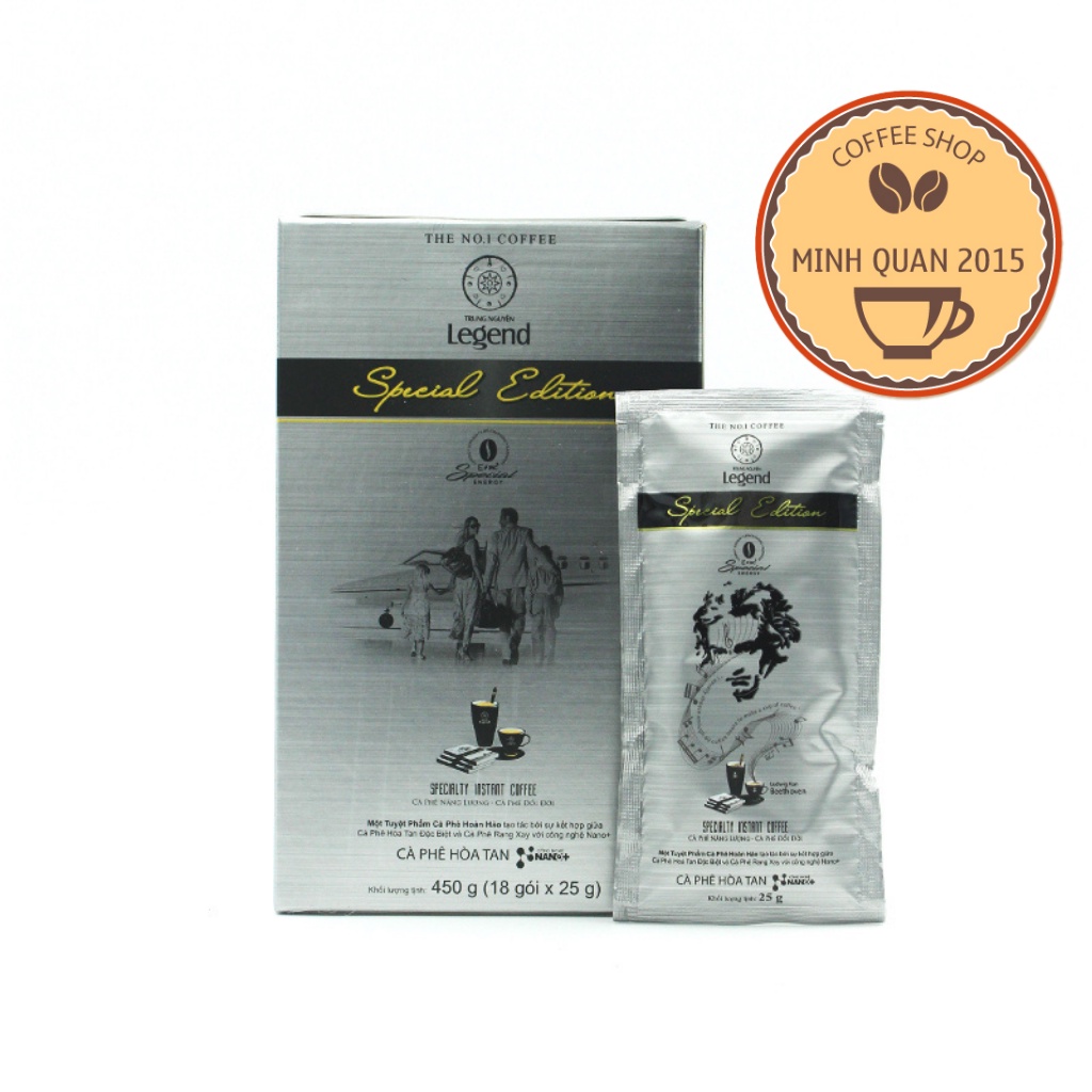 Cà phê hòa tan legend special edition hộp 18 gói / lon 12 gói - trung nguyên