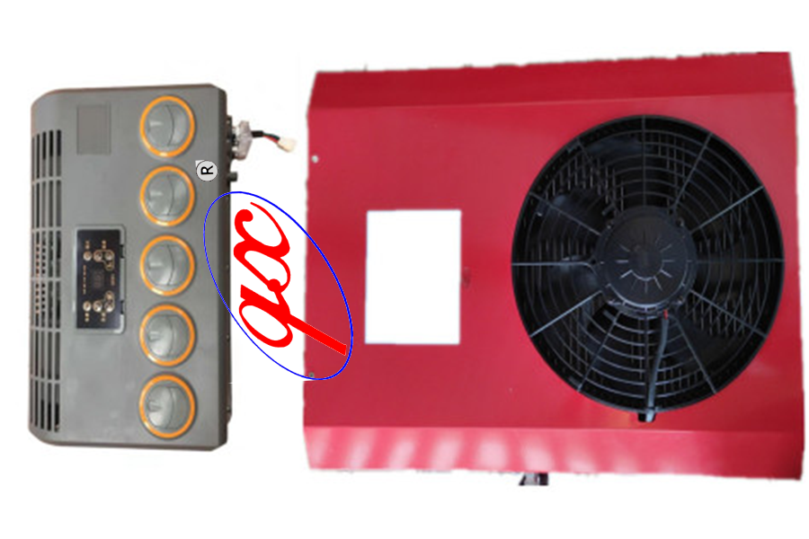 Bộ dàn điều hòa dạng đứng (máy chủ + dàn lạnh + các linh kiện khác) , linh kiện oto điều kiển từ xa 12V/24V