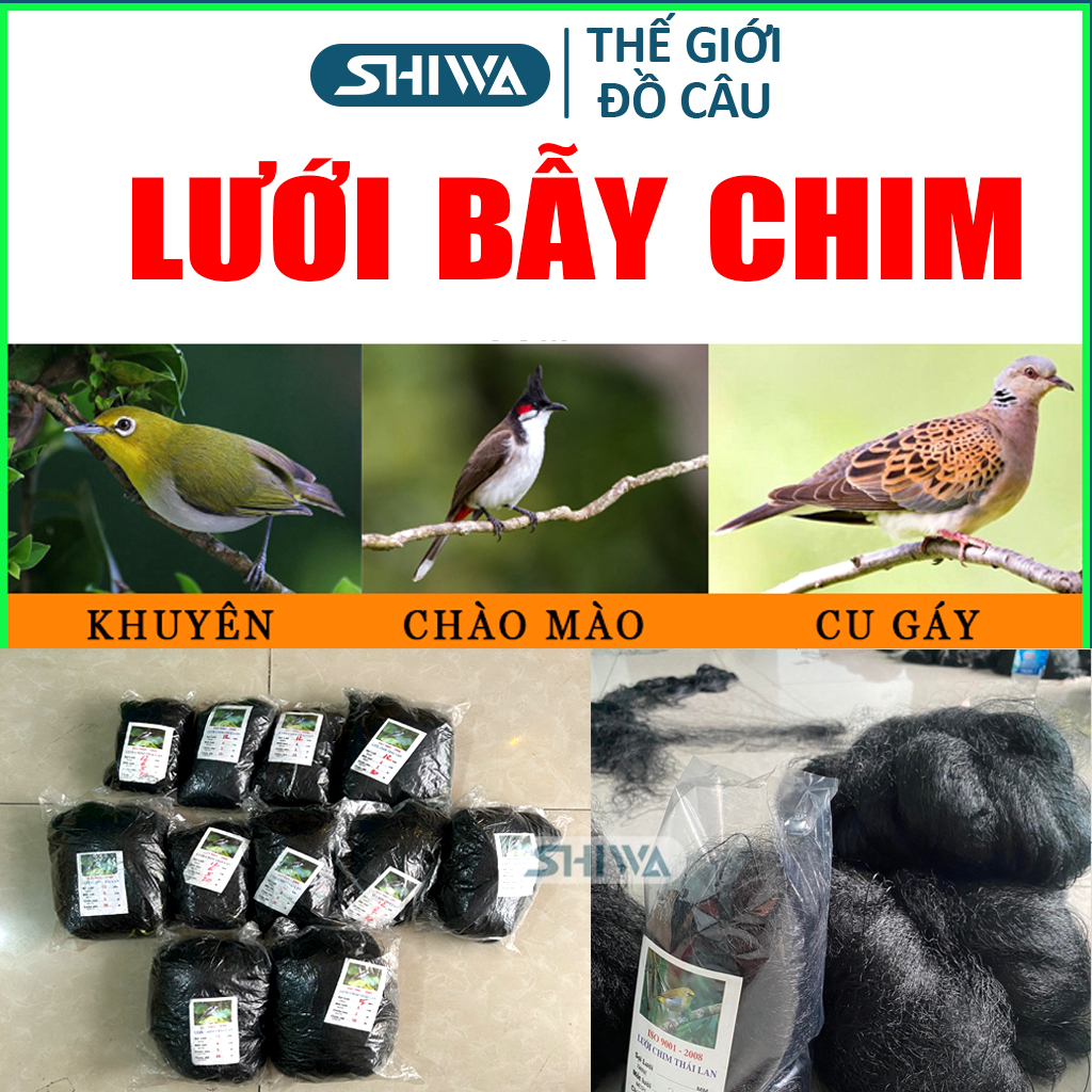 Lưới Bẫy Chim Thái Lan Cao Cấp - Bẫy Chim Cu Gáy, Khứu, Cu Đất, Cú Mèo, Cò, Cu Xanh, Các Loại Chim To - Lưới 8 Phân - 20 MétLưới Bẫy Chim Thái Lan Cao Cấp -Chuyên Bẫy Chim Cu Gáy, Khứu, Cu Đất, Cú Mèo, Cò, Cu Xanh