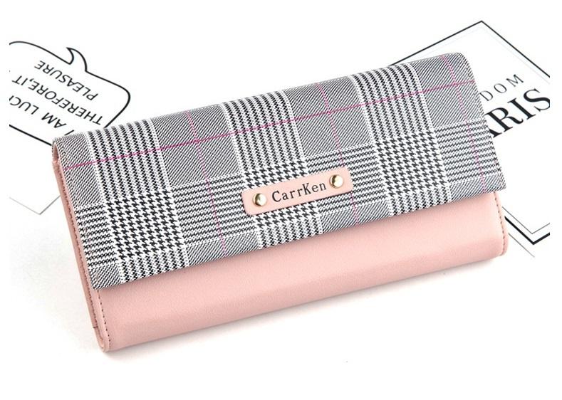 Ví nữ kẻ Caro phối màu - Ví cầm tay cao cấp