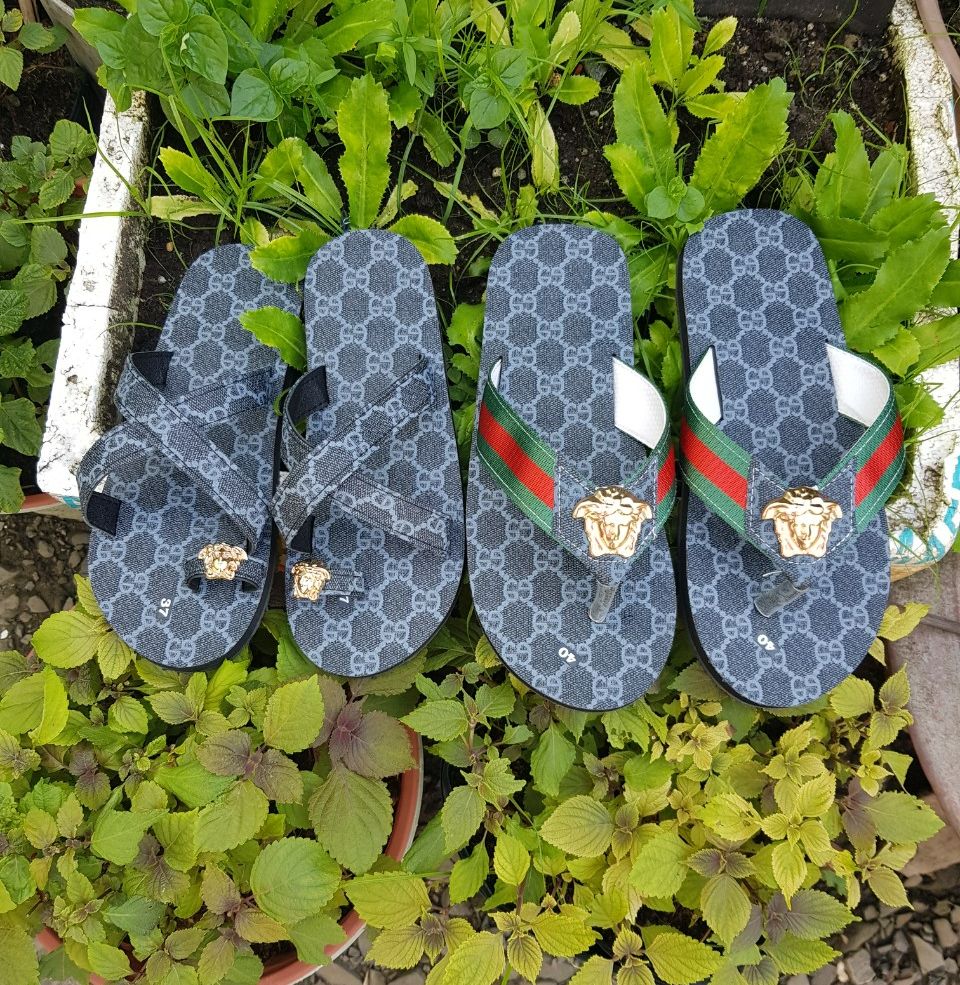 Dép cặp đôi nam nữ đế g xanh đen quai phối dù size 35 đến 43