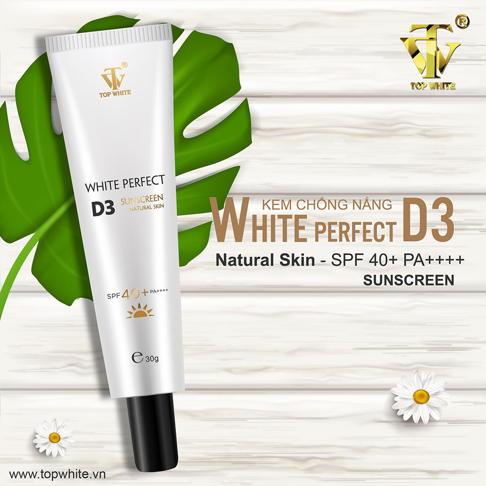 Kem chống nắng top white d3 spf 50+ pa++++