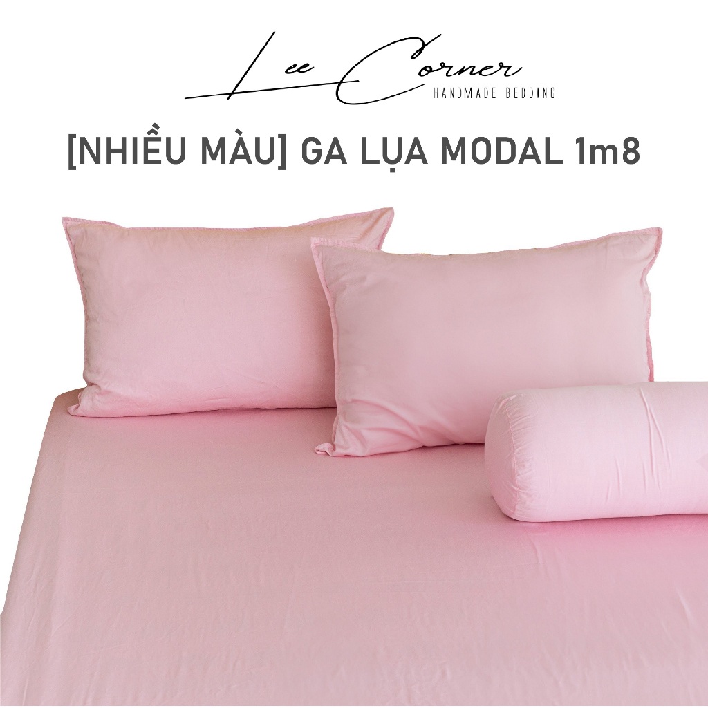 Ga giường 1m8 lụa modal cao cấp lee corner màu trơn, ga nệm 1m8 x 2m