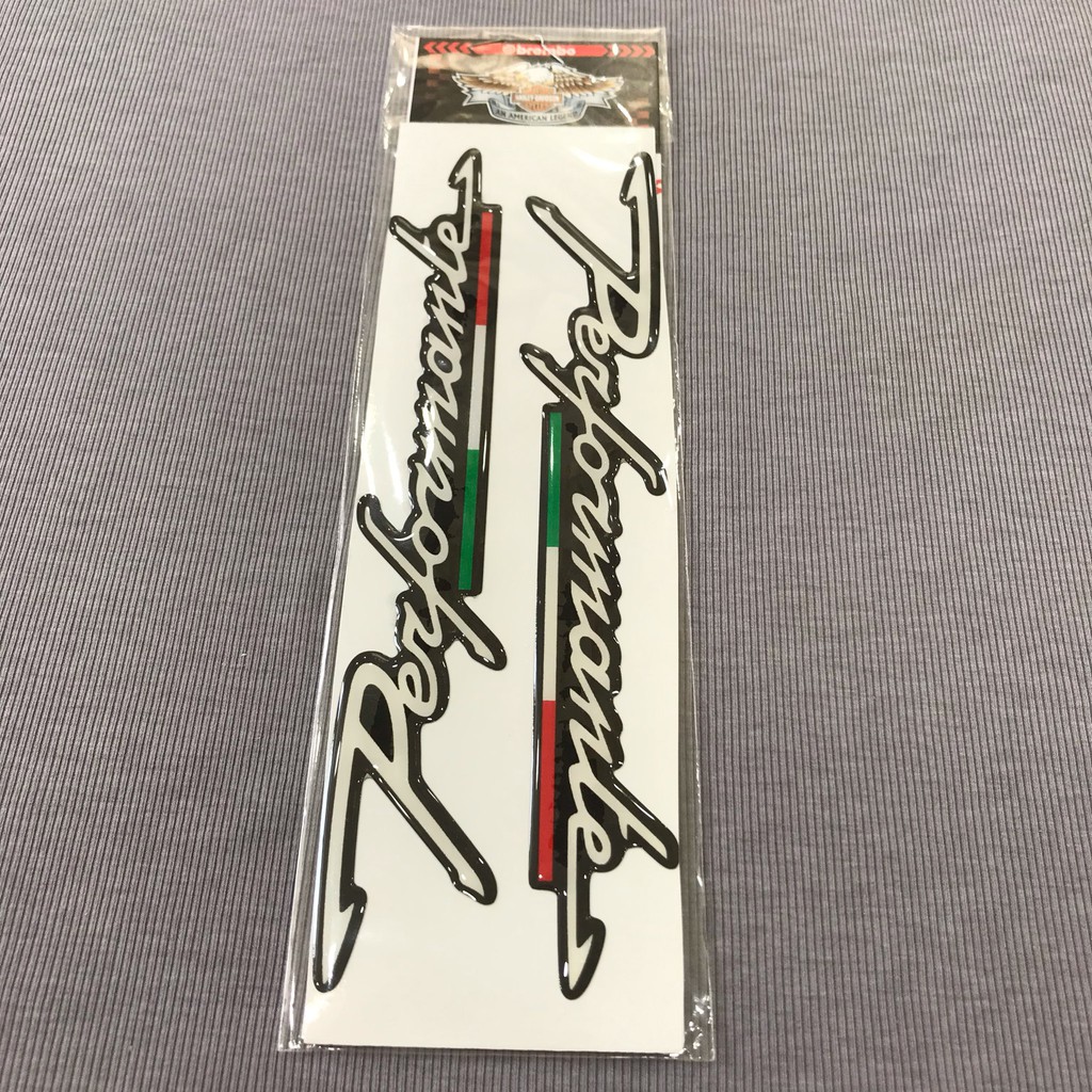 Cặp Tem chữ nổi Performante chữ trắng dán xe Sh hoặc trang trí các loại xe khác