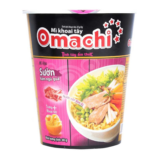 Combo 2 Cốc Mì Omachi Sườn Hầm Ngũ Quả (Có Cây Thịt thật 45G)