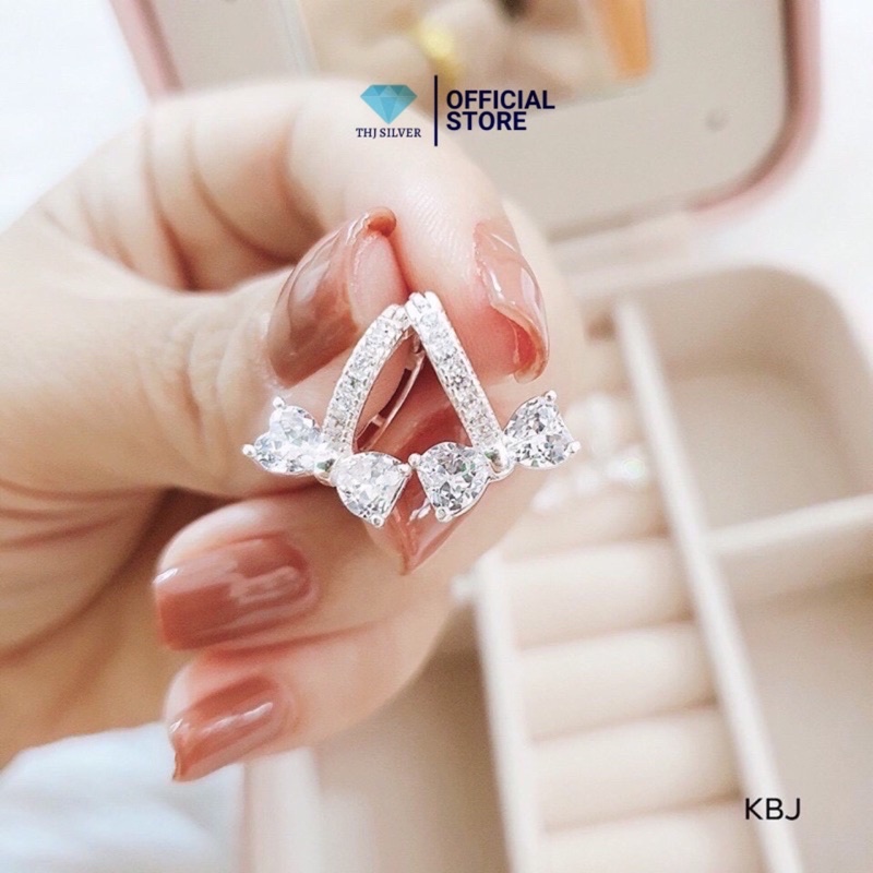 Bông tai nơ nhỏ xinh bạc ta