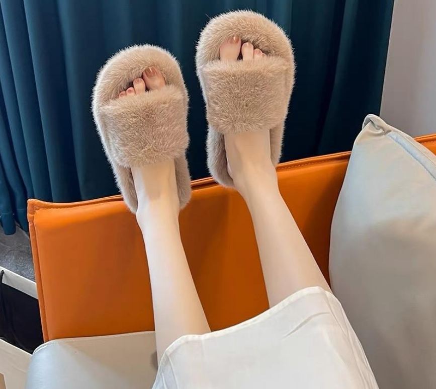 DÉP lÔNG BẢN NGANG Phối Lông Nhân Tạo Thời Trang
