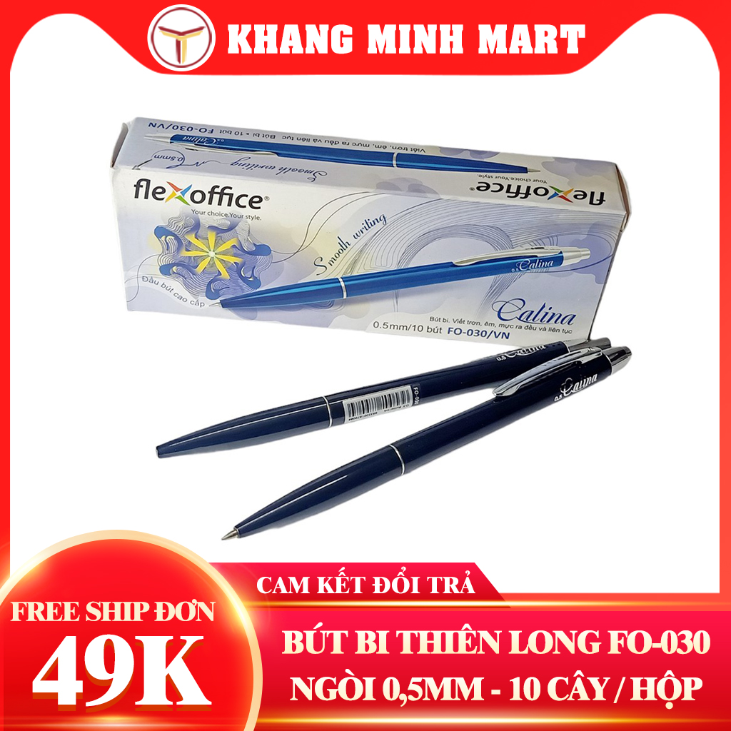 Bút Bi Thiên Long Flexoffice FO-030 Hộp 10 Cây