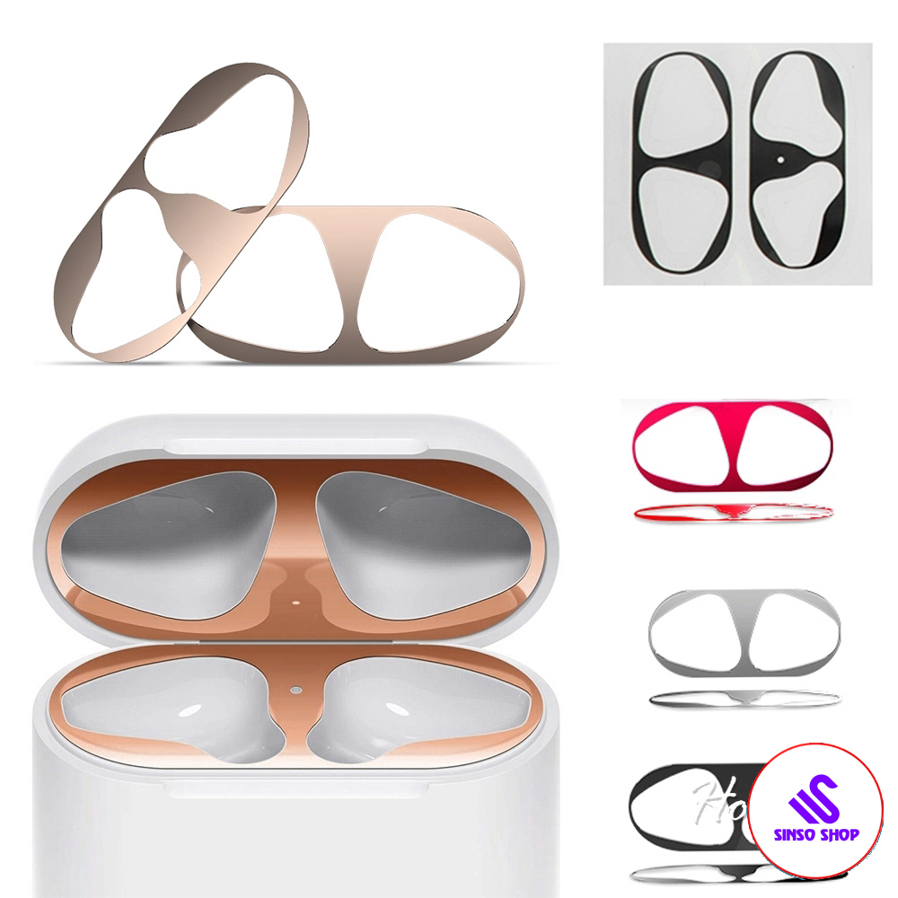 Miếng dán kim loại chống bám bẩn bảo vệ airpods 1 2 pro miếng dán chống bụi airpod 1 2 _ sinsoshop_