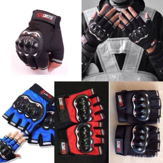 Găng tay ngắn ngón sport giá rẻ đi phượt chóng nắng