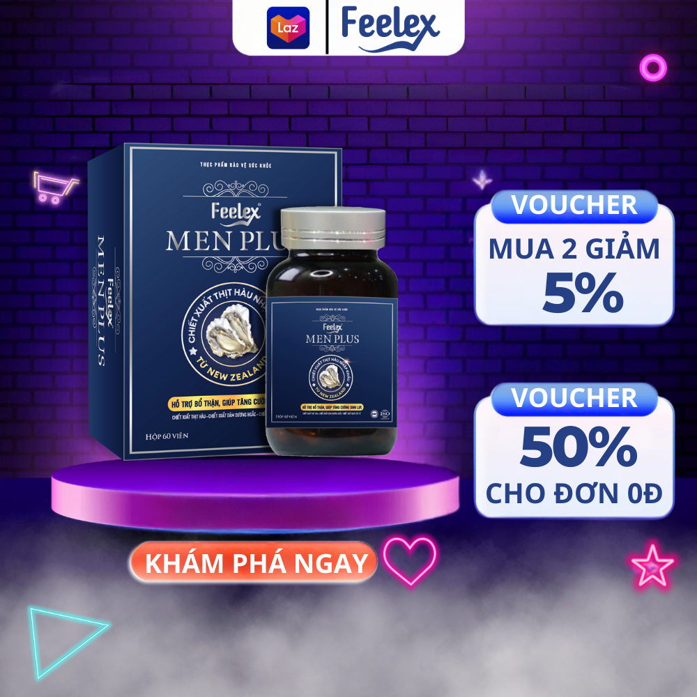 Viên uống Feelex Men Plus tăng cường sinh lý cho nam giới, khẳng định bản lĩnh phái mạnh - Lọ 60 viê