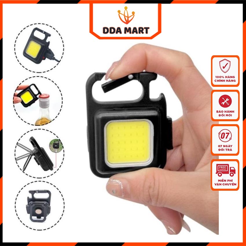 ⭐đèn pin móc khóa đa năng đèn pin mini đèn led đèn làm việc cob bỏ túi đèn pin mạnh mẽ đa chức năng chống nước sạc usb nút chai nhỏ - dda mart