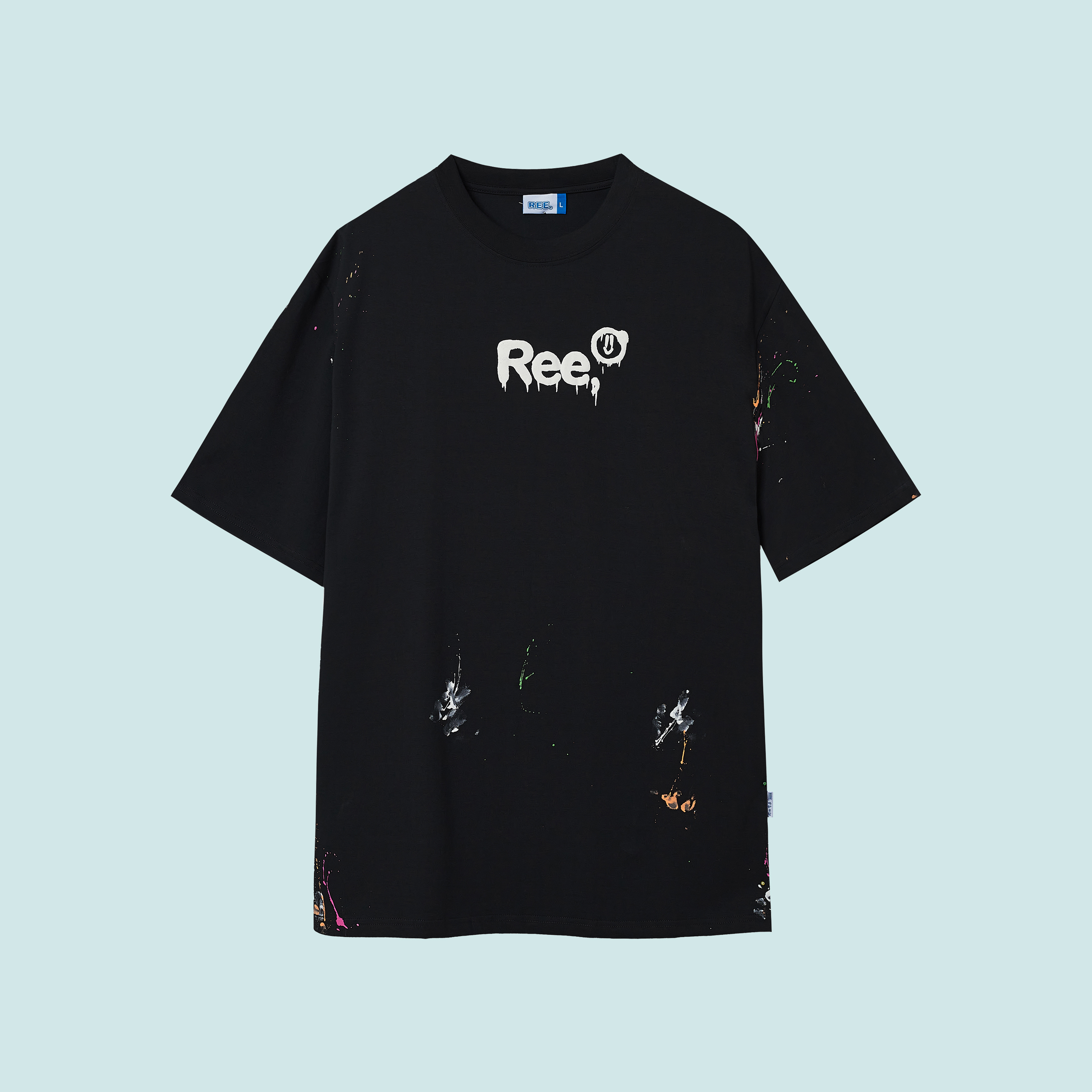 Local brand ree - áo thun vẩy sơn thủ công màu đen