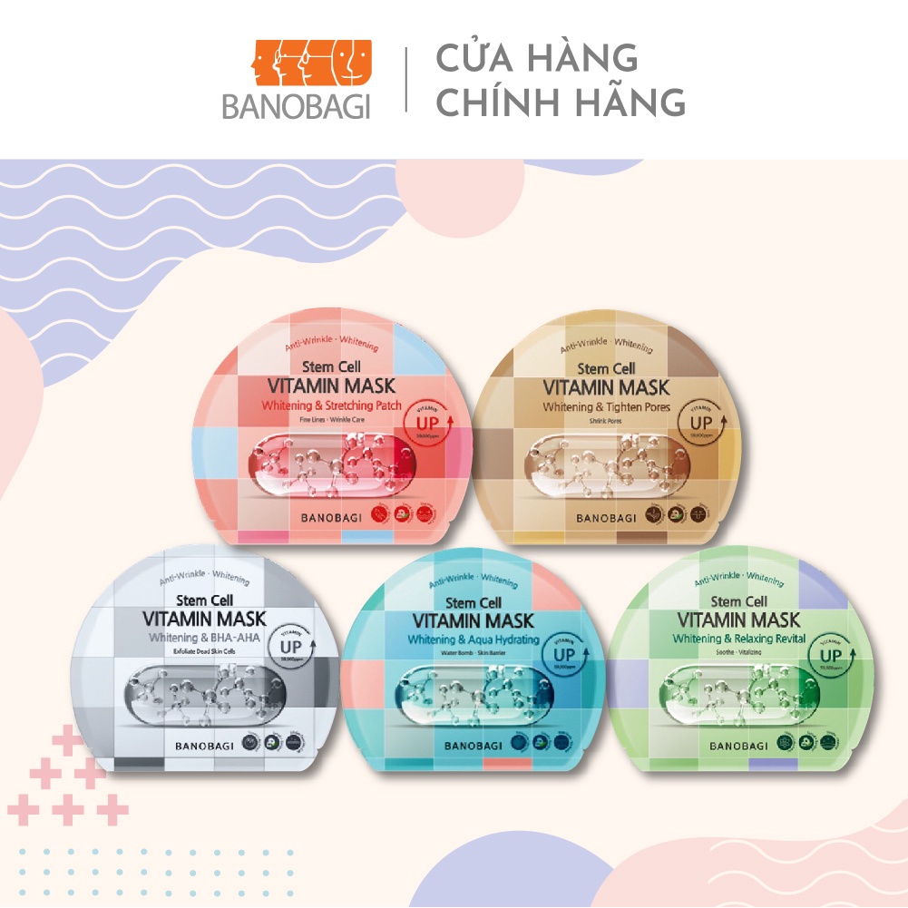 Mặt Nạ Banobagi Stem Cell Vitamin Mask ( sọc caro )-đủ màu