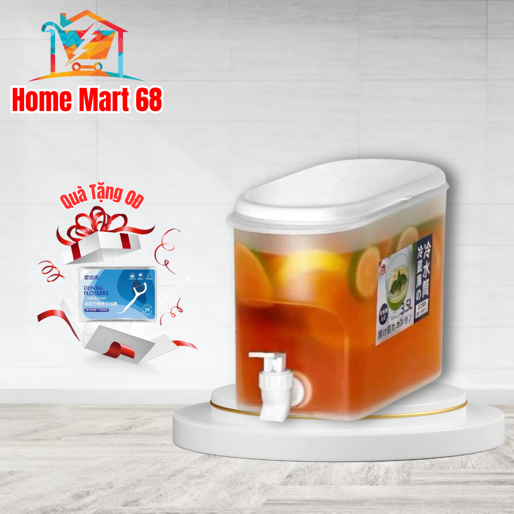 Bình Đựng Nước 3,5L Để Tủ Lạnh Có Vòi Siêu Tiện Dụng, Bình Đựng Nước Hoa Quả, Detox Để Tủ Lạnh Có Vòi Tiện Lợi, bình đựng nước 5 lít có vòi, bình đựng nước để tủ lạnh, bình đựng nước tủ lạnh, bình đựng nước