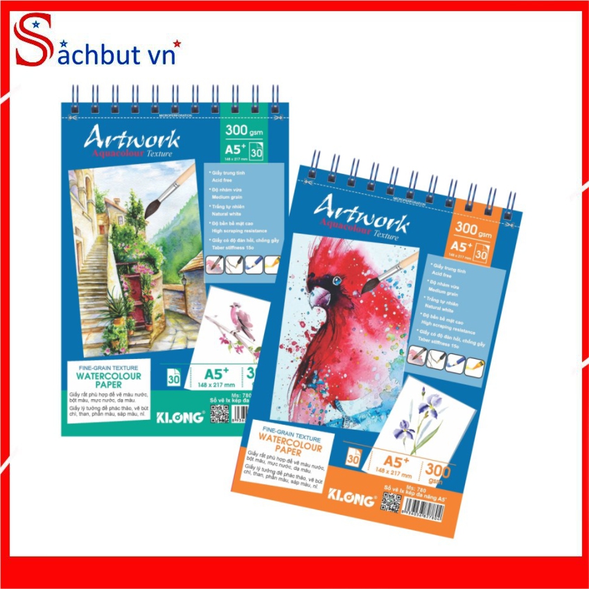 Sổ vẽ lò xo màu nước Artwork A5 - 300GSM - 30 tờ; MS: 780