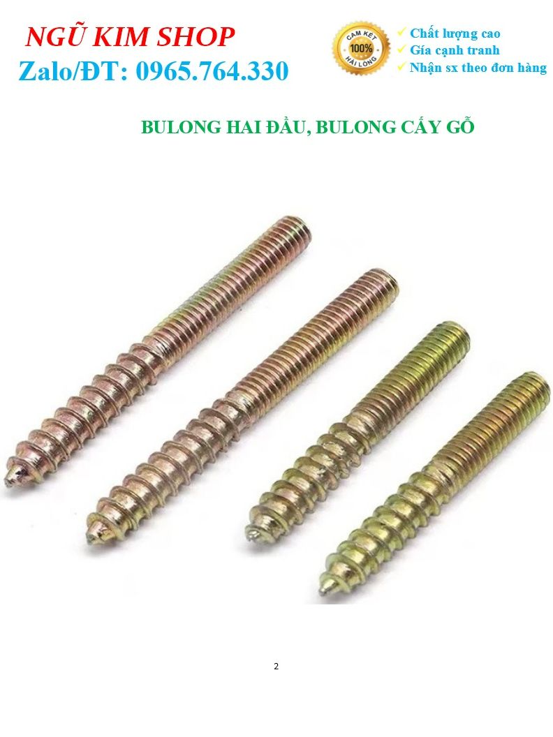 Bulong hai đầu, bulong cấy gỗ m6