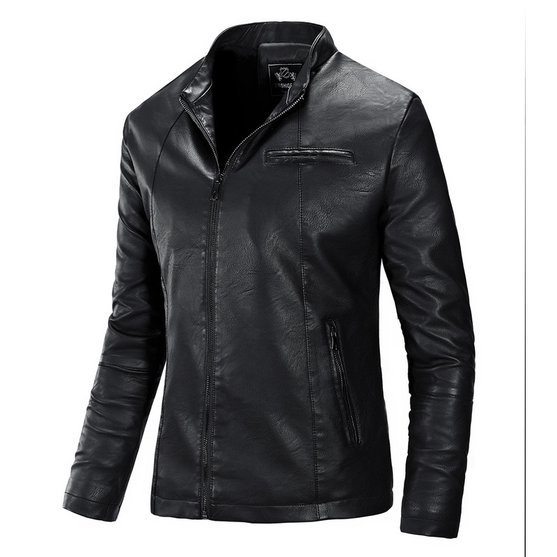 -A  ebay2018 Mẫu Mới Mùa Xuân   Chất Lượng Ngoại Thương   Áo Khoác Da Mỏng Giản Dị Công Sở Nam