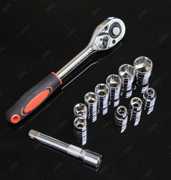 Bộ típ, bộ khẩu 1/2 - 1/4 - 3/8 thép cr-v 12 chi tiết, sửa chữa xe máy và ô tô, cần siết lực, cờ lê tự động