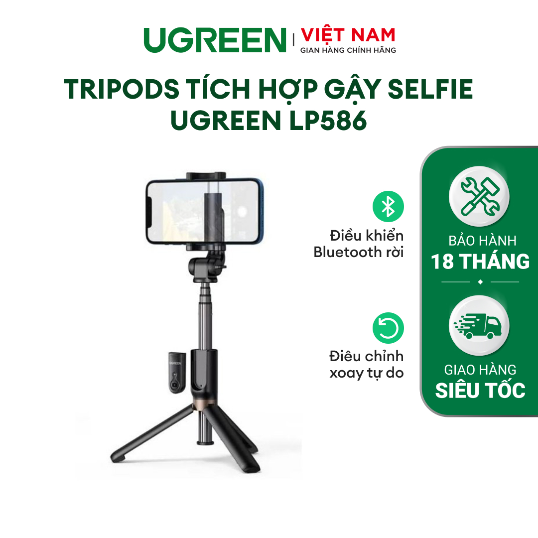 Tripods tích hợp gậy selfie UGREEN LP586 Điều khiển Bluetooth rời Dành cho