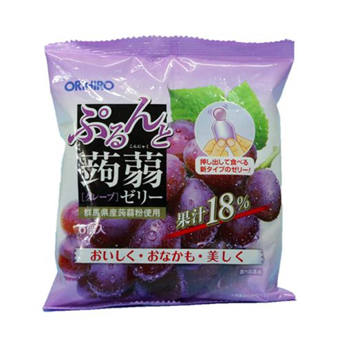 Thạch trái cây Orihiro Nhật Bản gói nhỏ 6 cái vị Nho tím