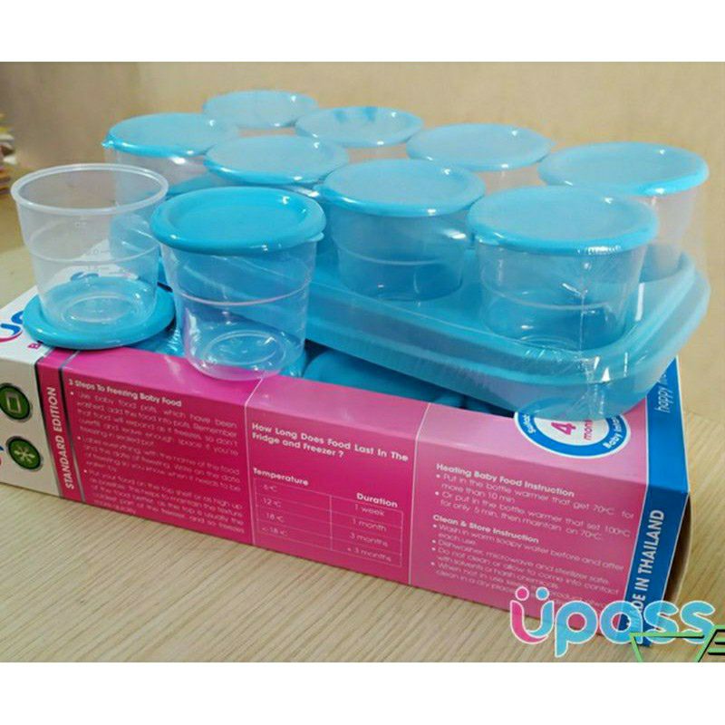 Khay 8 hộp trữ Đông thức ăn dặm cho Bé Upass UP0070N - 1 khay 8 Hộp x 70ml (Sản xuất tại Th=ái Lan) UPS UP1520