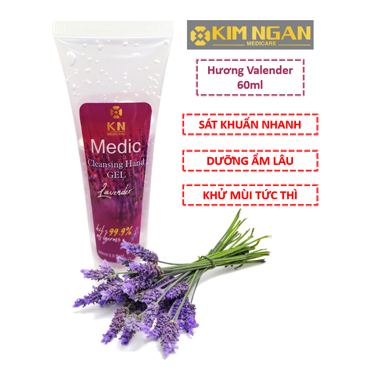 [HCM]Gel rửa tay khô MEDIC hương valender 60ml sát khuẩn nhanh phòng ngừa Corona dưỡng ẩm hiệu quả khử mùi tức thì