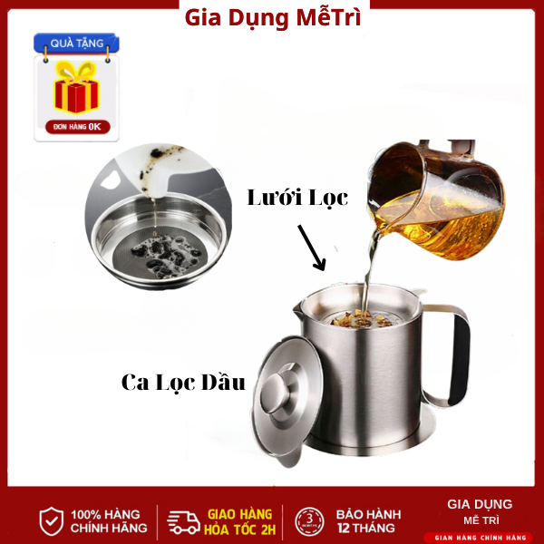 Ca lọc dầu ăn,tạp chất,ca lọc dầu ăn inox, Ca lọc dầu ăn dùng thừa và tạp chất - chất liệu inox, ca lọc dầu ăn, ca lọc dầu inox