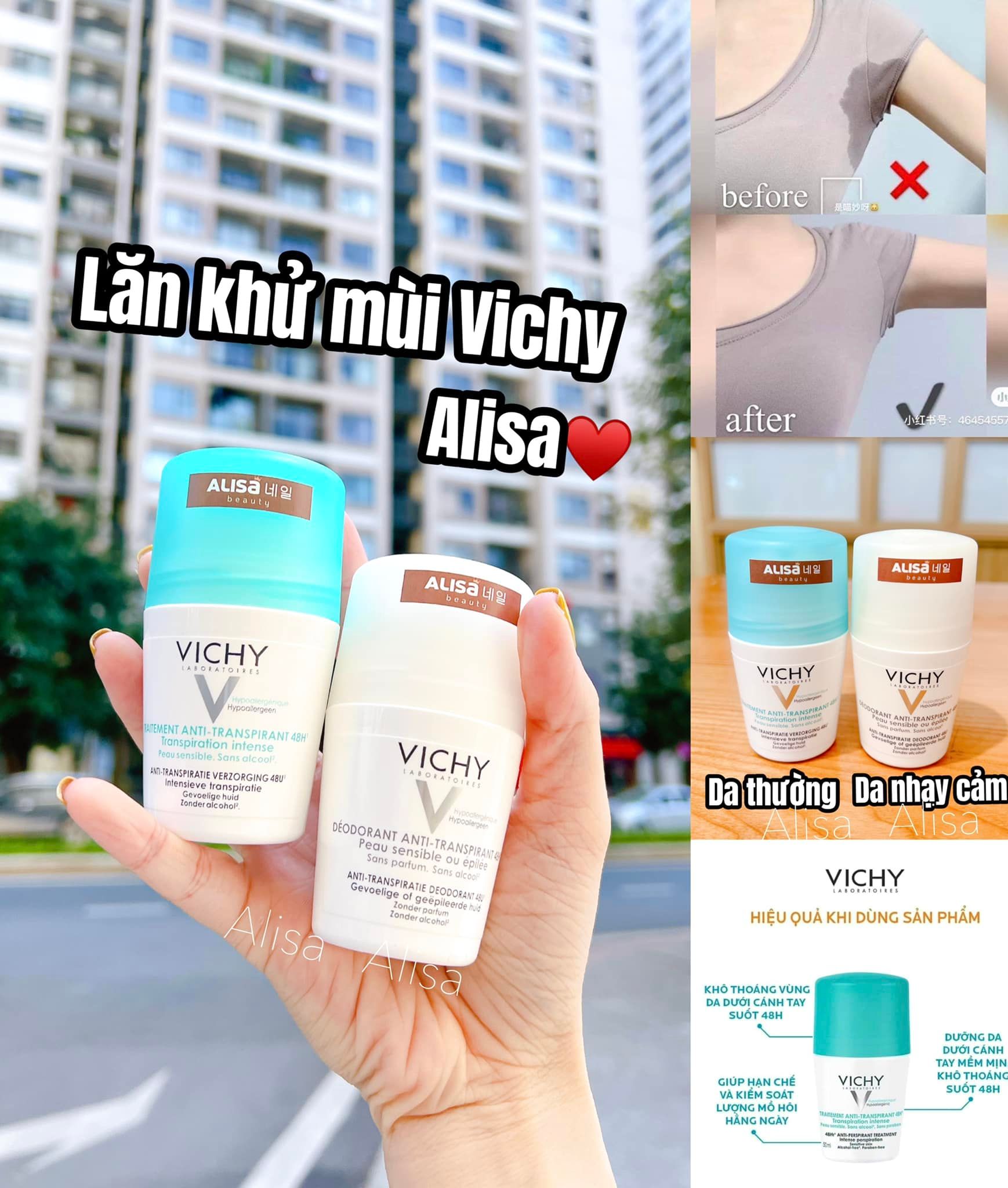 Lăn nách khử mùi Vichy của Pháp - ALISA - Ceria Cosmetics Store