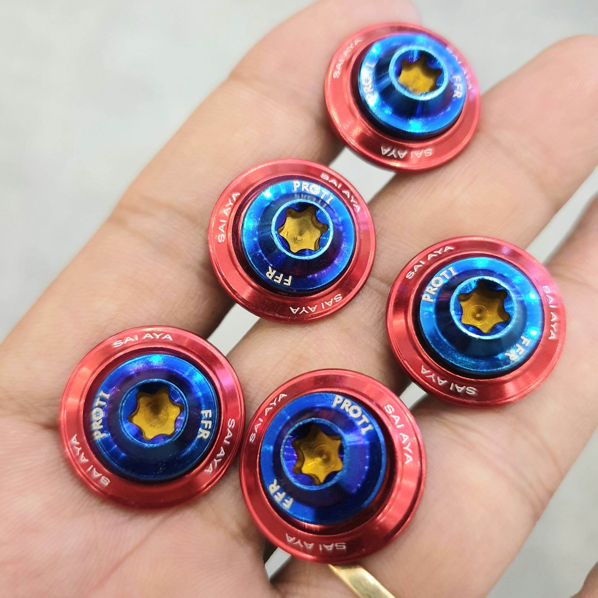 Set 5 ốc gr proti 6ly màu titan, dài1,5cm
