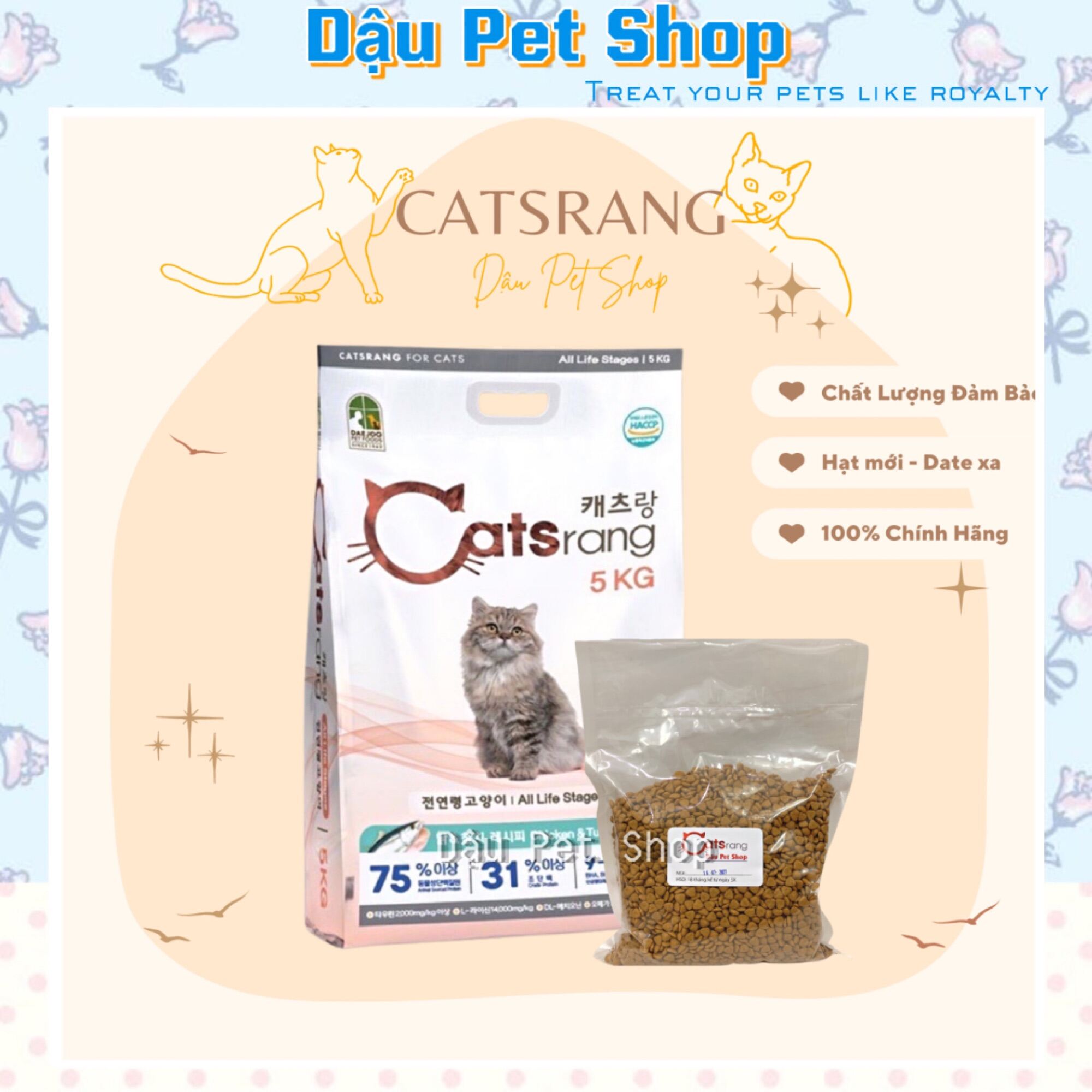 Catsrang Hàn Quốc thức ăn hạt cho mèo túi chiết , cam kết hàng đúng mô tả, chất lượng đảm bảo, an toàn cho thú cưng sử dụng