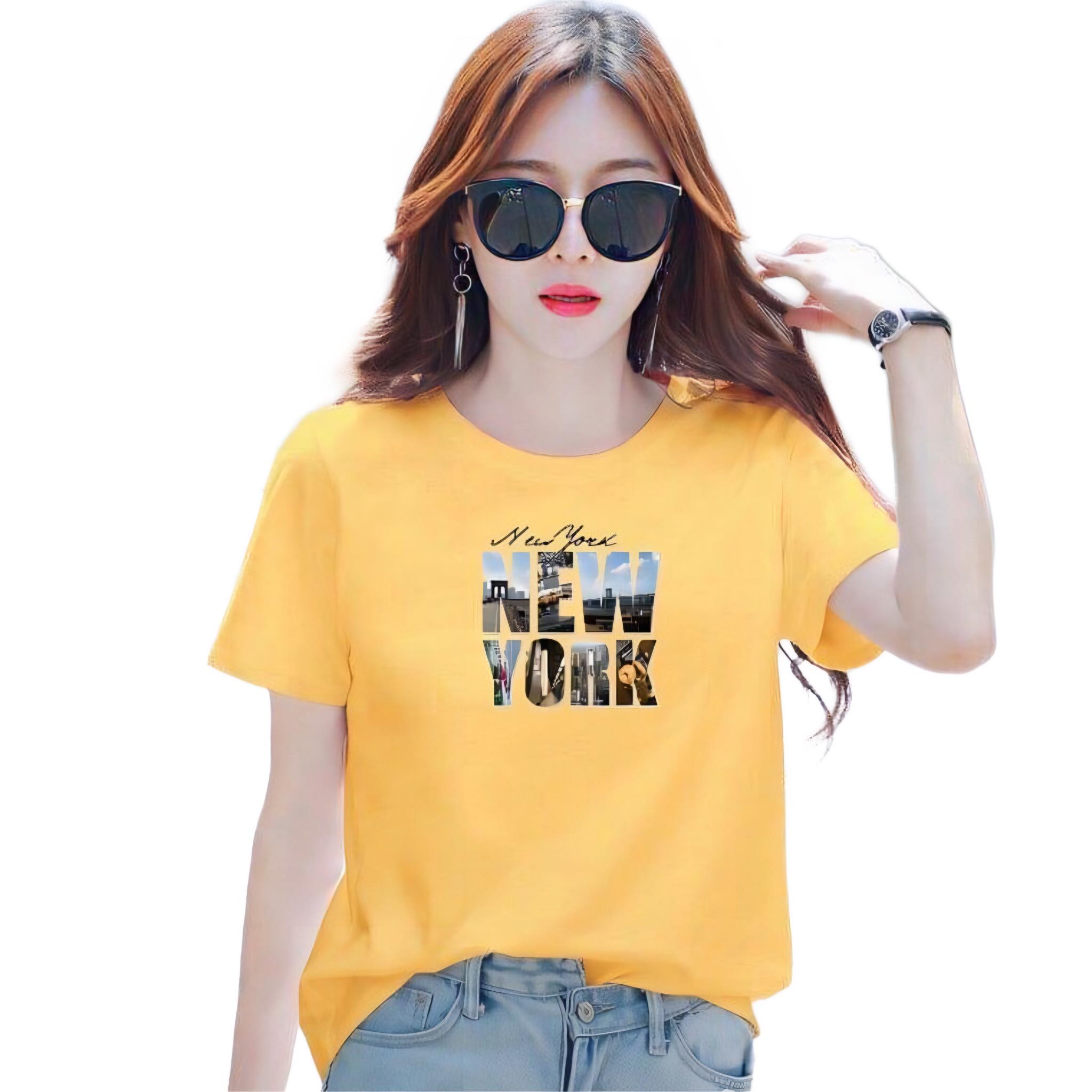 Áo thun nữ MXM form rộng in chữ NewYork thun cotton 4 chiều từ 40-60kg ( ANU039 )